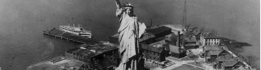 Aerial of Liberty Island circa - 1930's